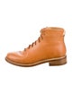 Feit Leather Whipstitch Trim Lace-Up Boots