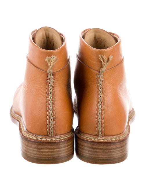 Feit Leather Whipstitch Trim Lace-Up Boots