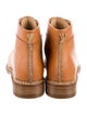 Feit Leather Whipstitch Trim Lace-Up Boots