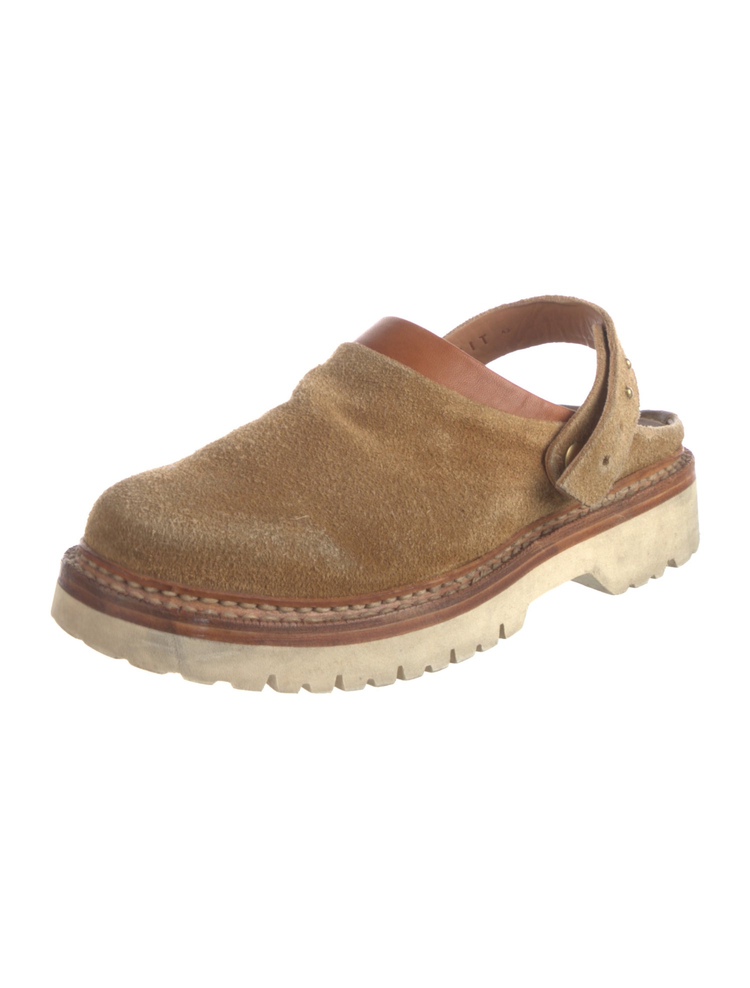Feit Suede Leather Trim Embellishment Slippers