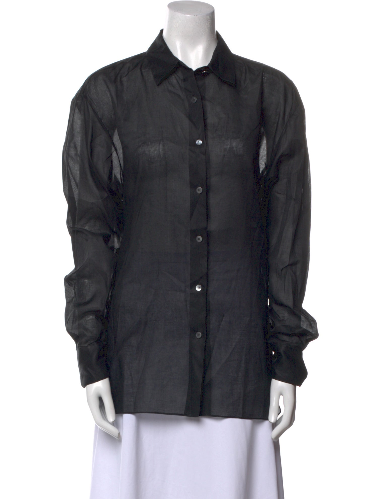Aflalo Long Sleeve Button-Up Top