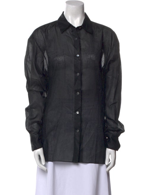 Aflalo Long Sleeve Button-Up Top