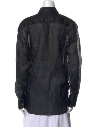 Aflalo Long Sleeve Button-Up Top