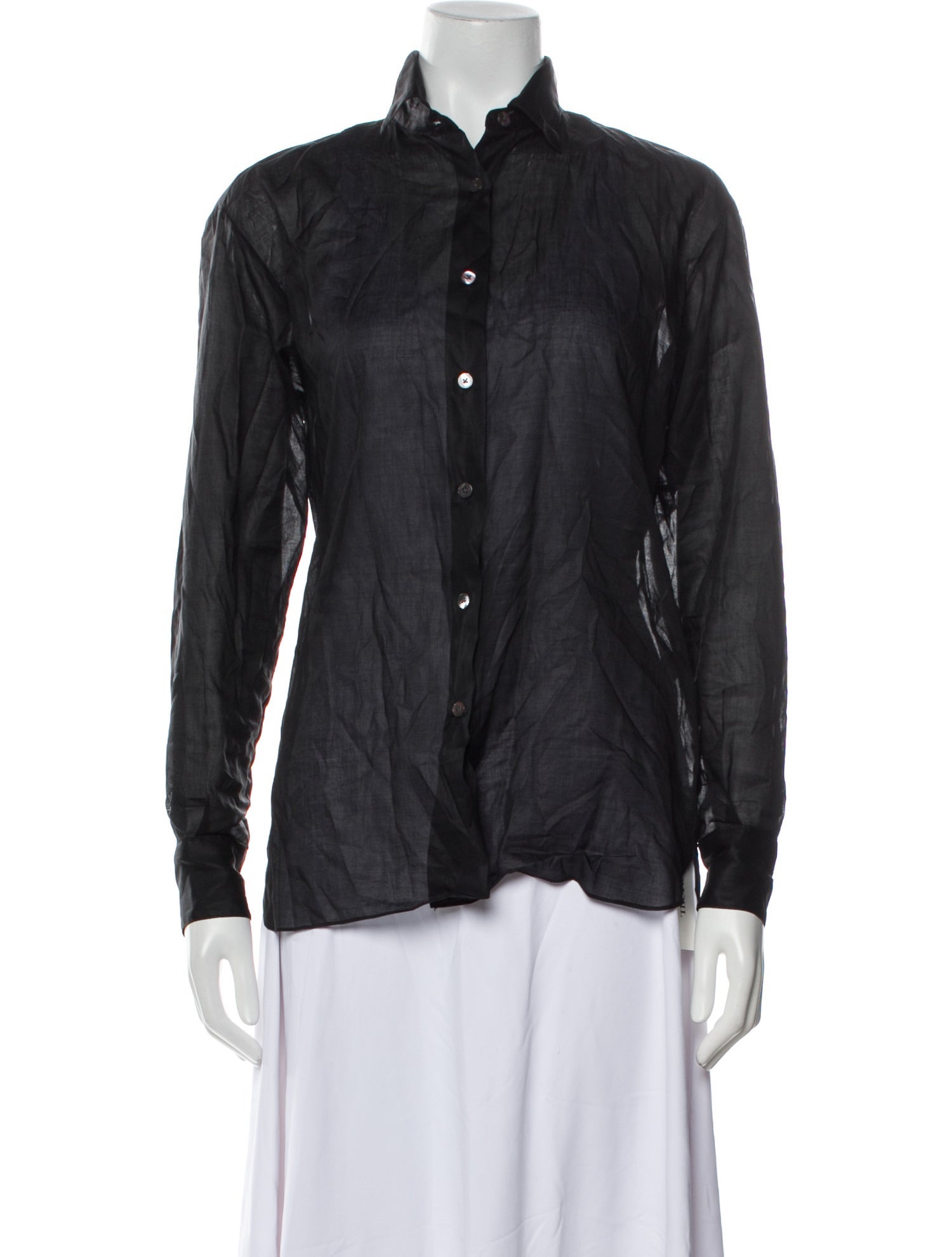 Aflalo Long Sleeve Button-Up Top