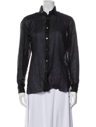 Aflalo Long Sleeve Button-Up Top