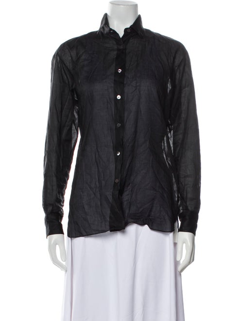 Aflalo Long Sleeve Button-Up Top