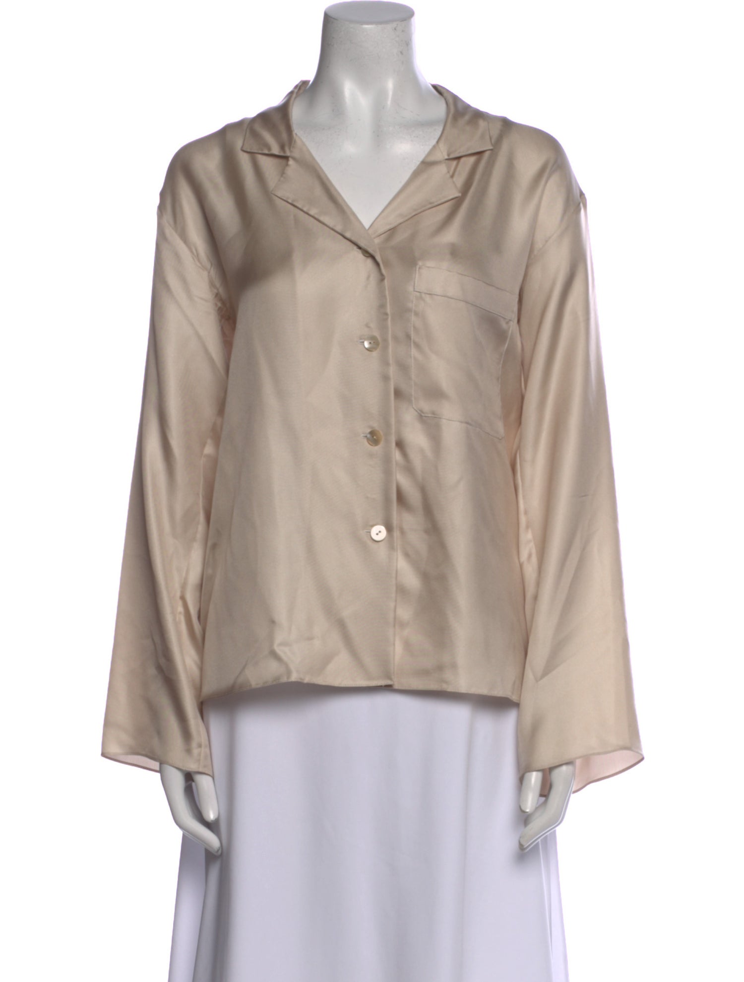 Aflalo Silk V-Neck Blouse