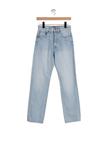 Pre-owned Aflalo Mid-rise Straight Leg Jeans In Blue