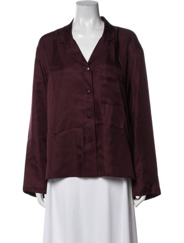 Pre-owned Aflalo Silk Pajamas In Burgundy
