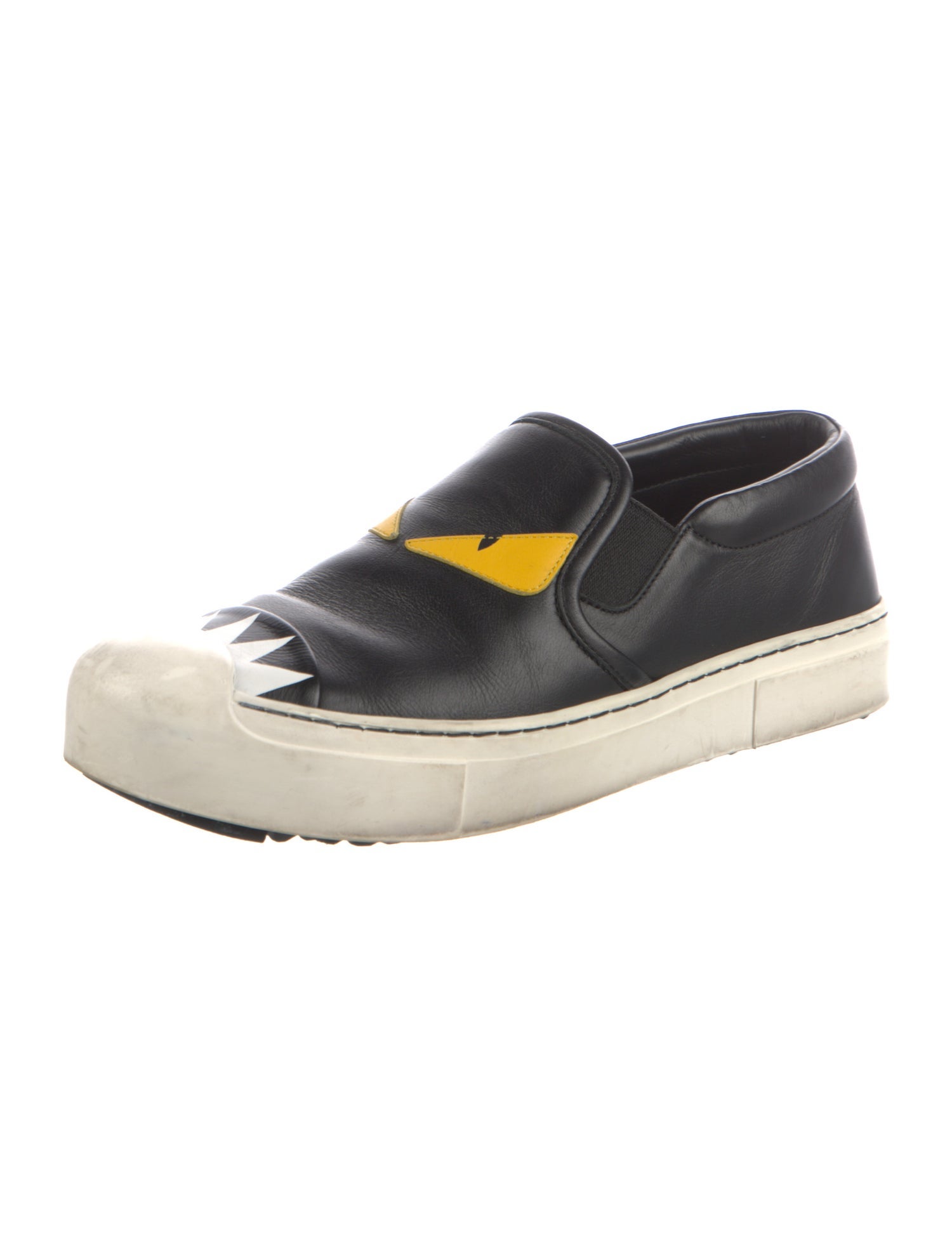 Fendi Monsters Motif Leather Sneakers