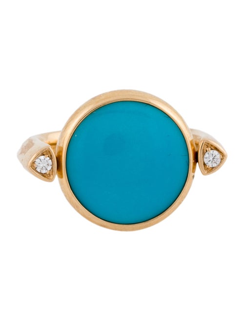Vhernier 18K Turquoise, Moonstone & Diamond Flip Ring