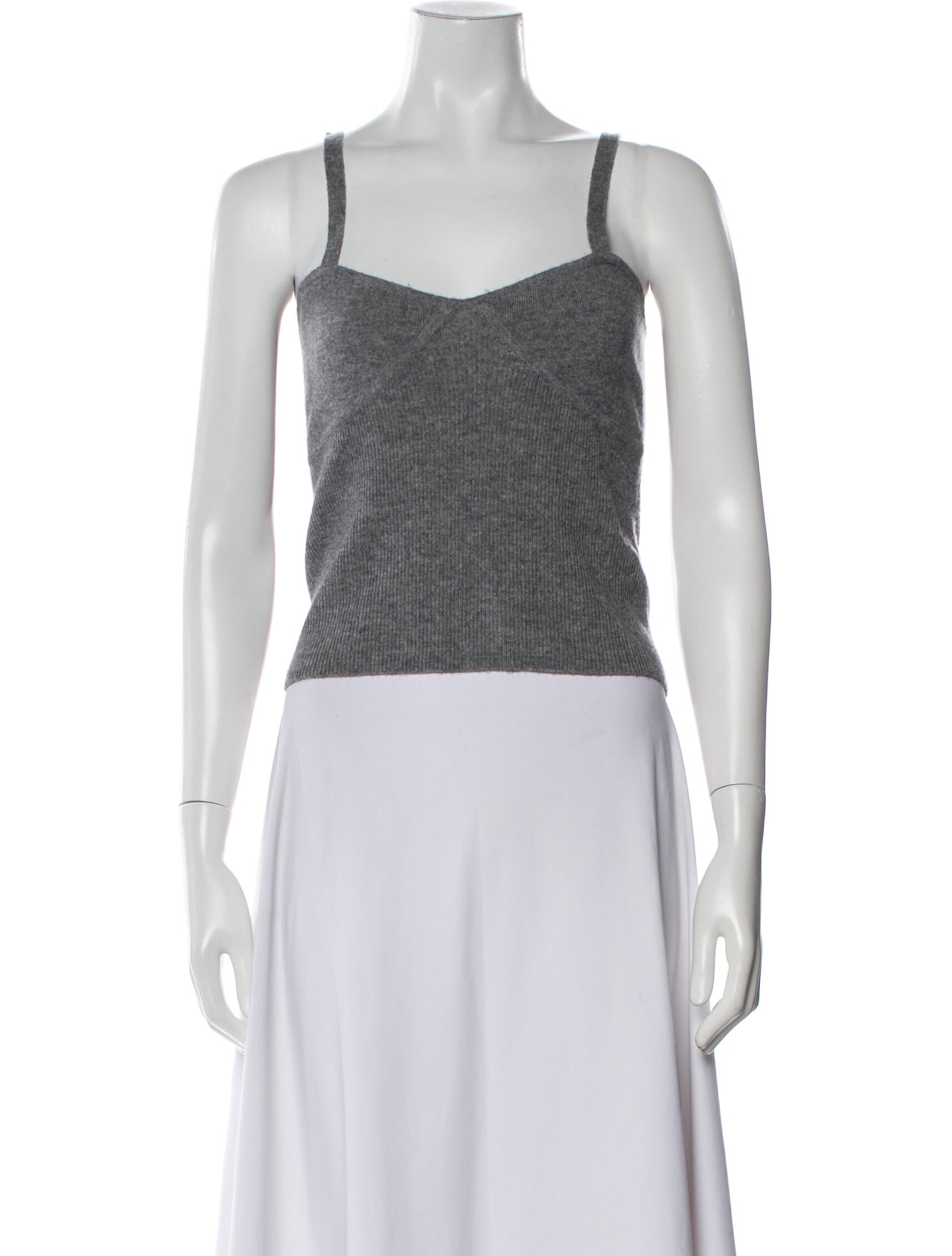 Almada Label Merino Wool Square Neckline Crop Top