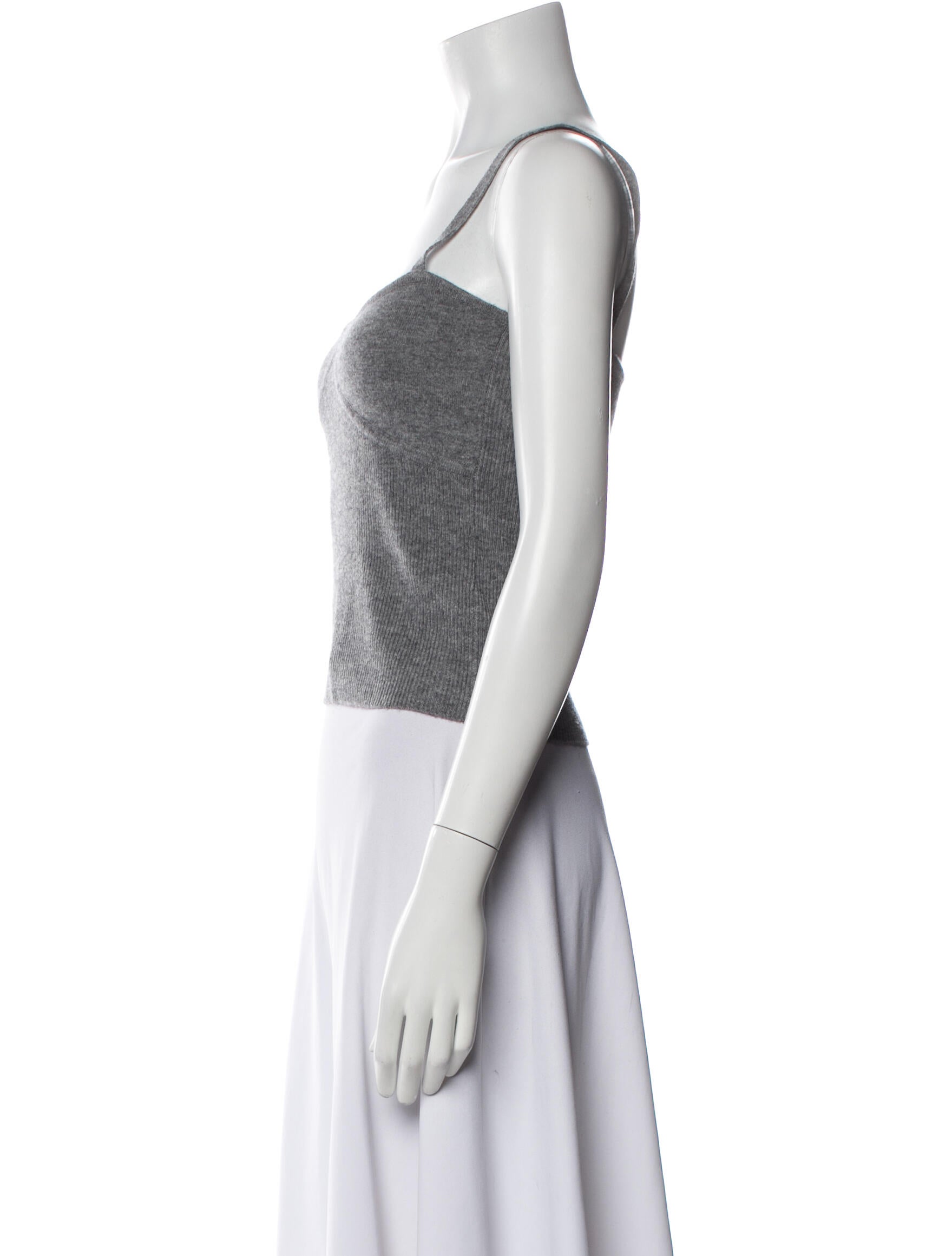 Almada Label Merino Wool Square Neckline Crop Top