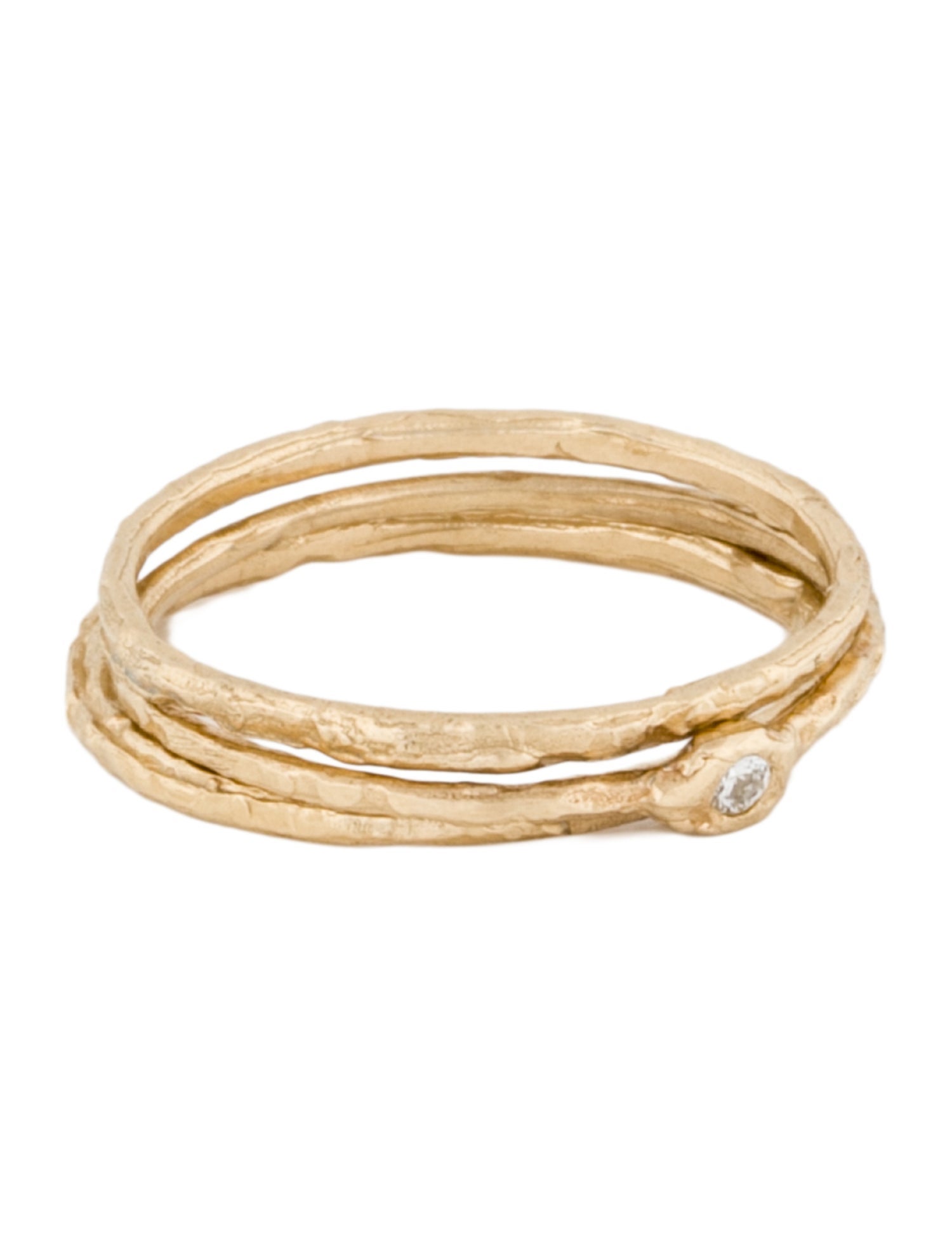 Jane Pope 14K Diamond Twig Stackable Ring Set