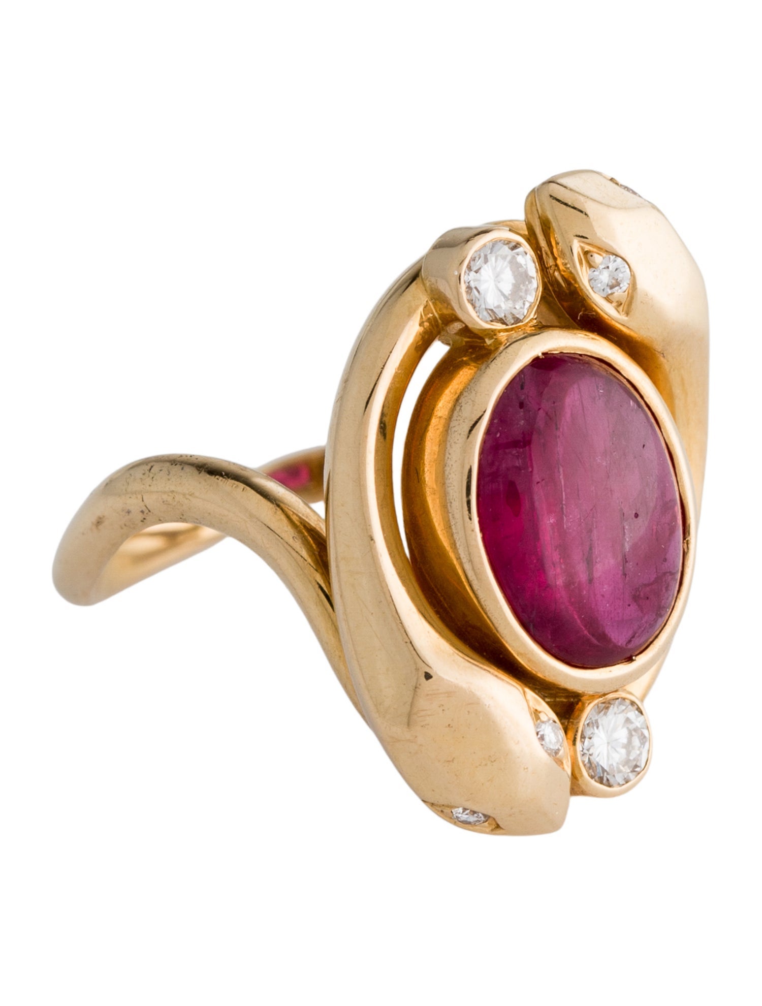 REZA 18K 2.32ct Ruby & Diamond Snake Cocktail Ring