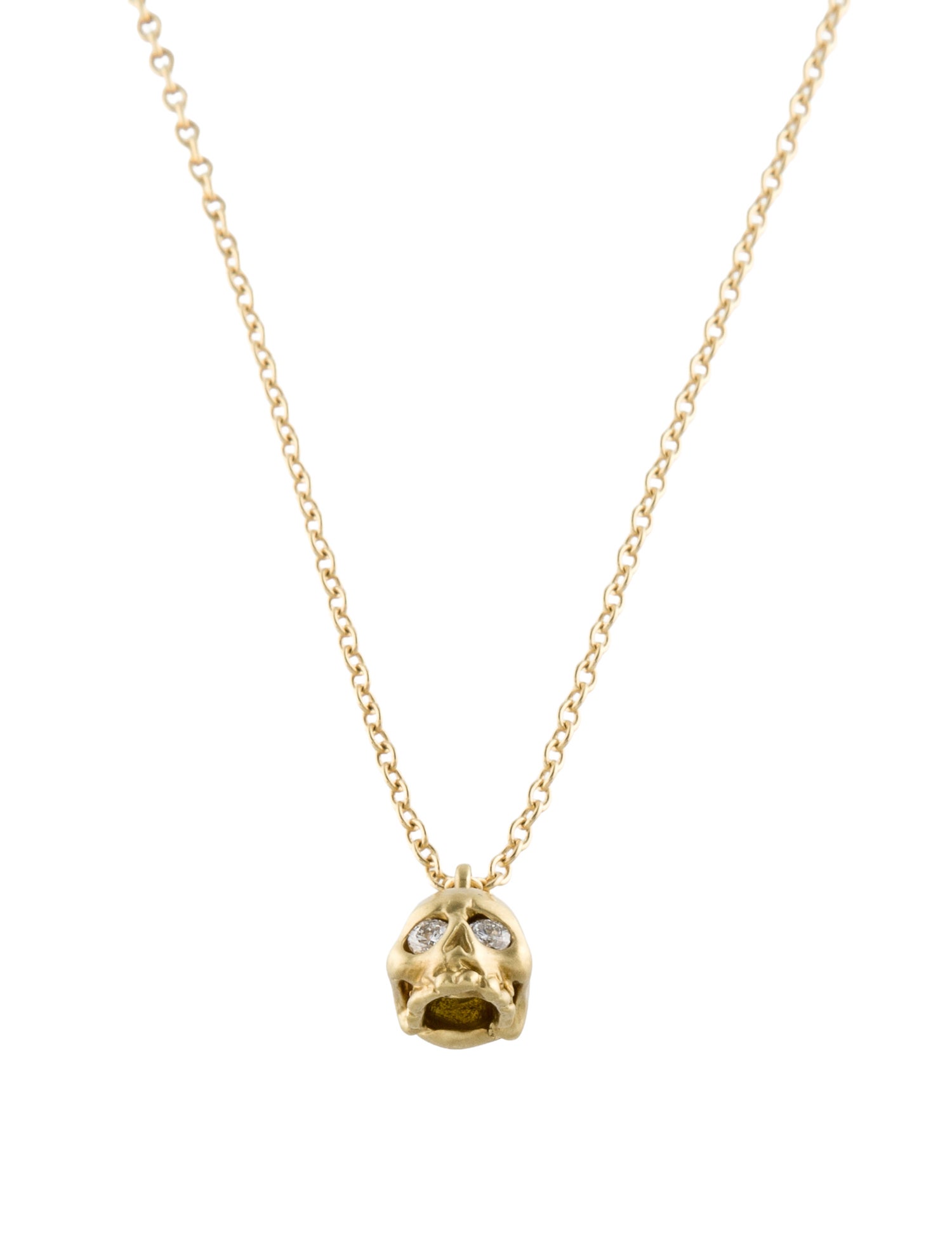 Finn 18K Diamond Skull Pendant Necklace