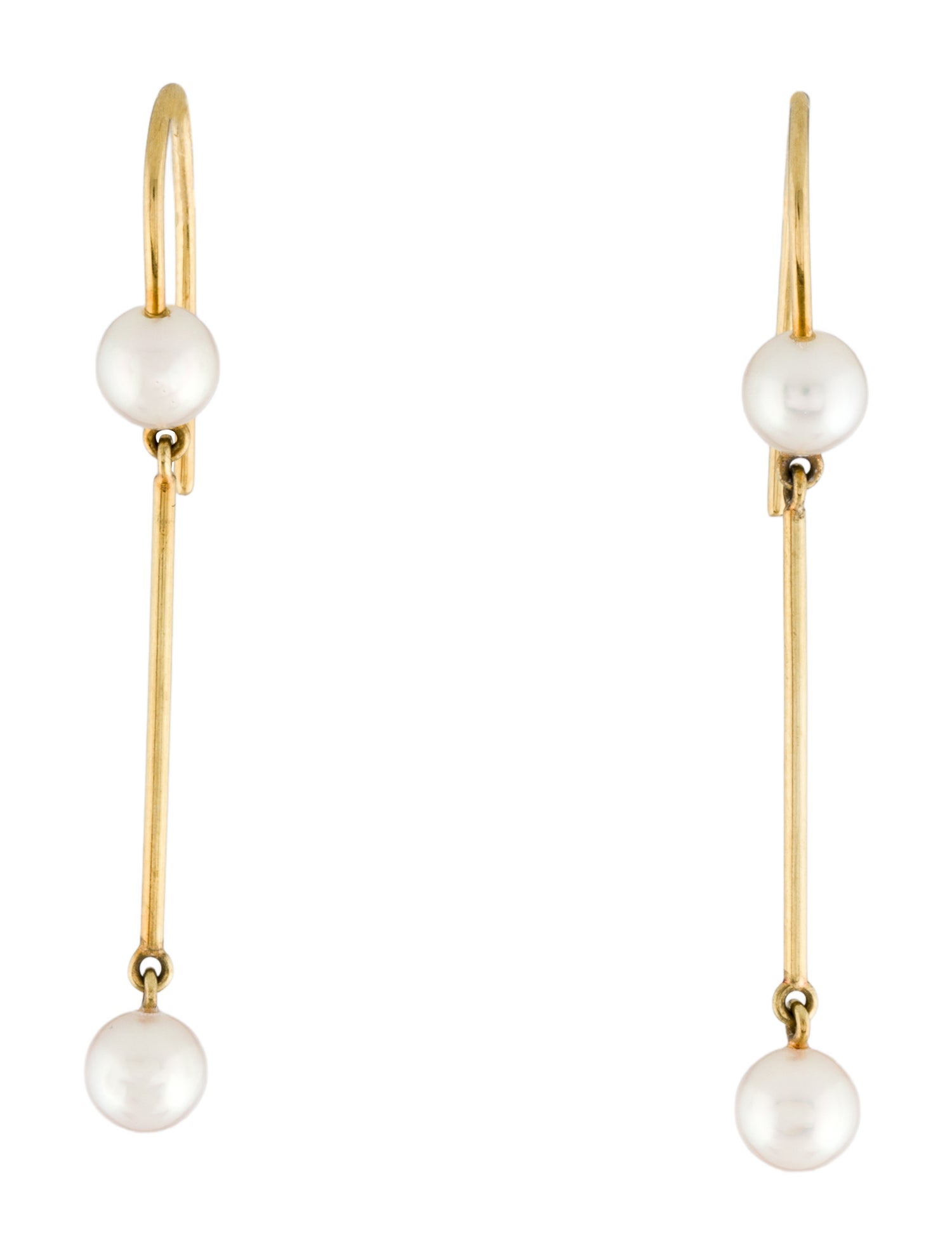 Finn 18K Pearl Bar Drop Earrings