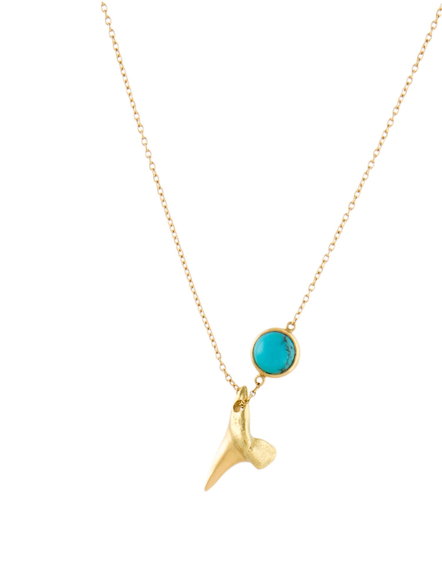 Finn 18K Turquoise Baby Shark Tooth Pendant Necklace