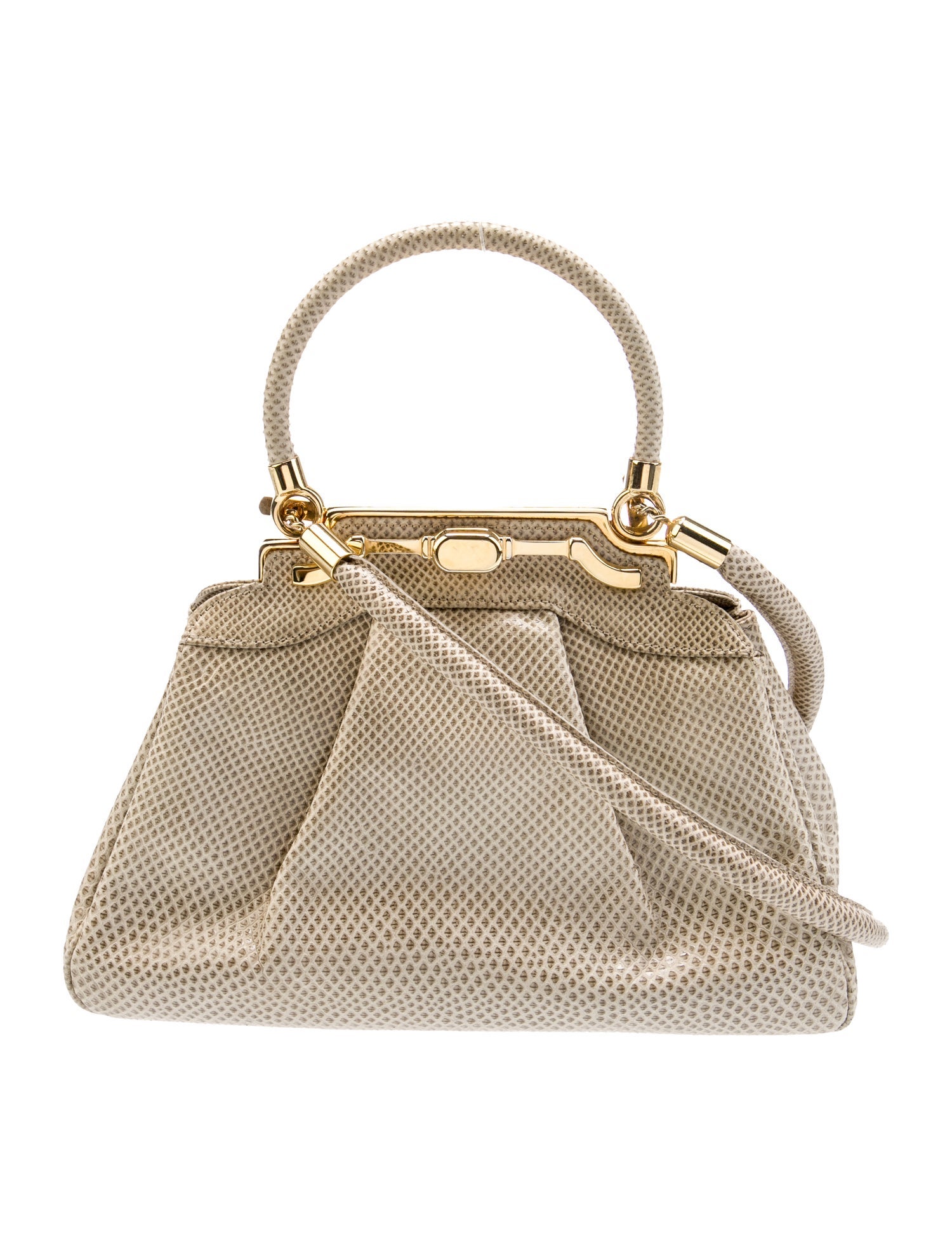 Finesse La Model Embossed Leather Top Handle Bag