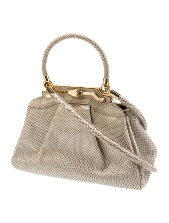 Finesse La Model Embossed Leather Top Handle Bag
