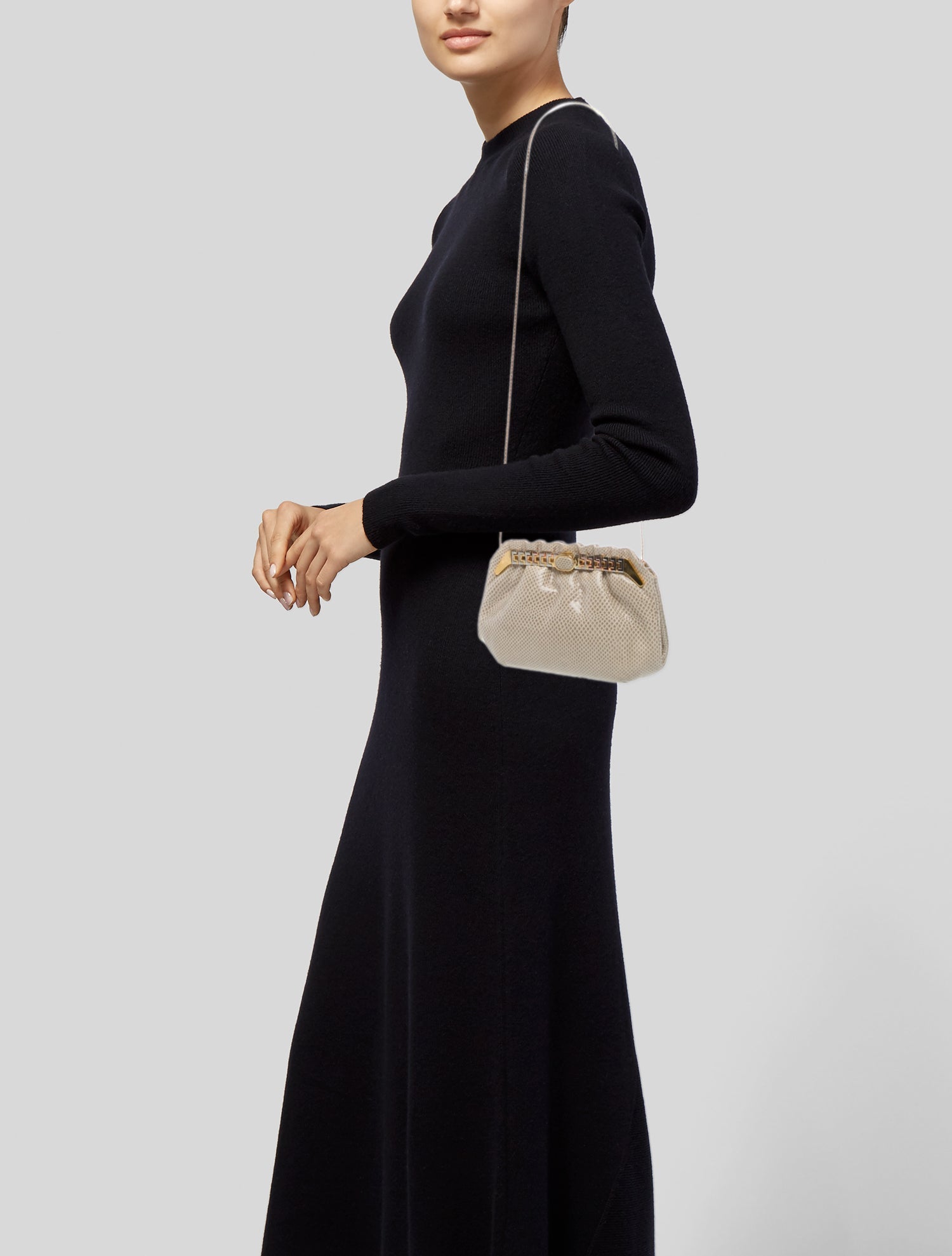 Finesse La Model Embossed Leather Minaudière