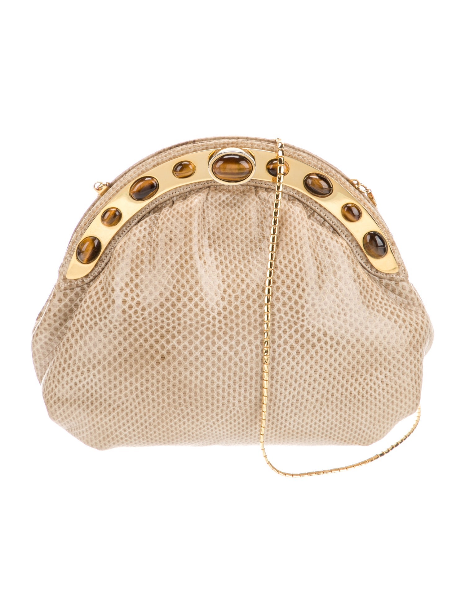 Finesse La Model Embossed Leather Minaudière