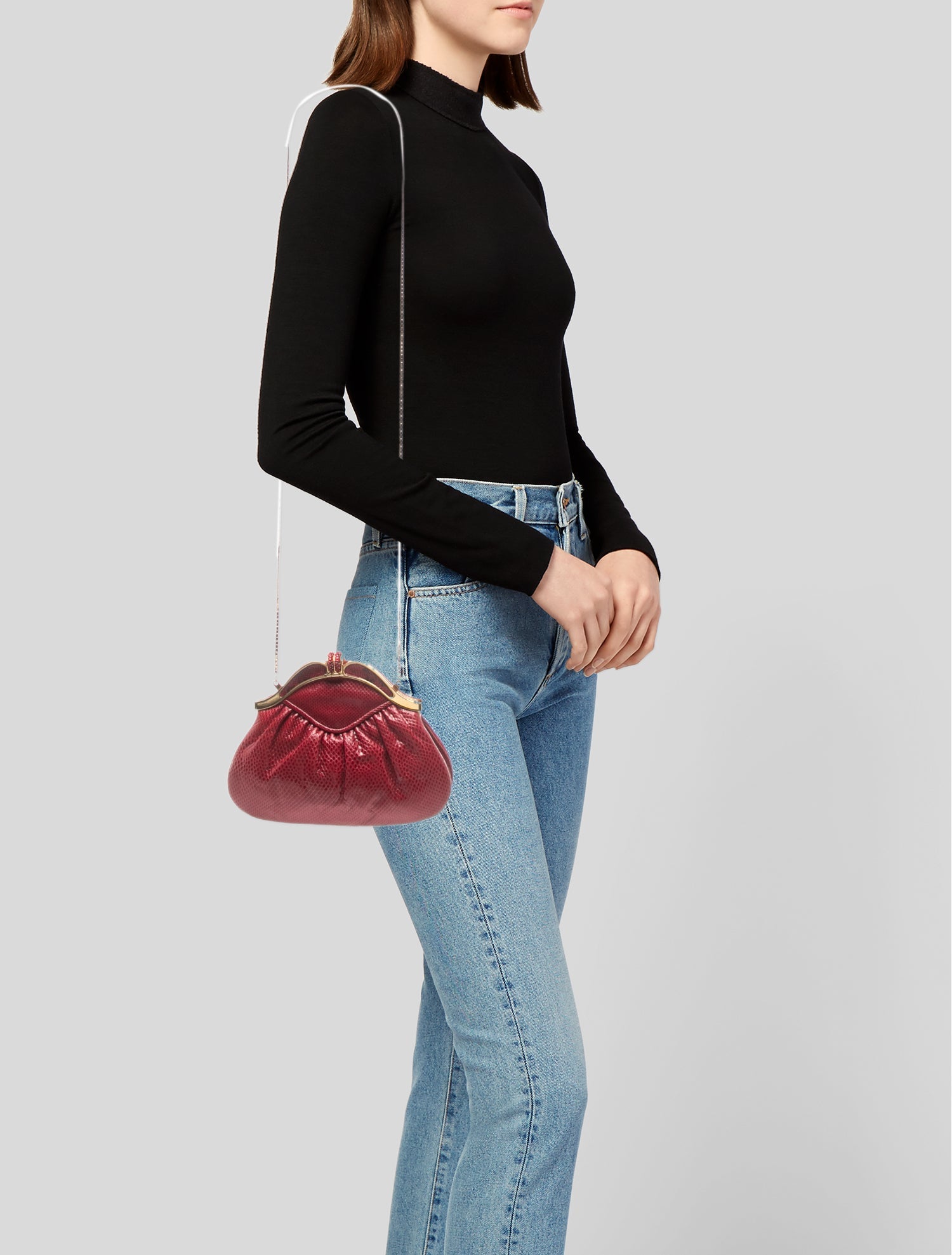 Finesse La Model Vintage Alligator Bag - Brown Handle Bags
