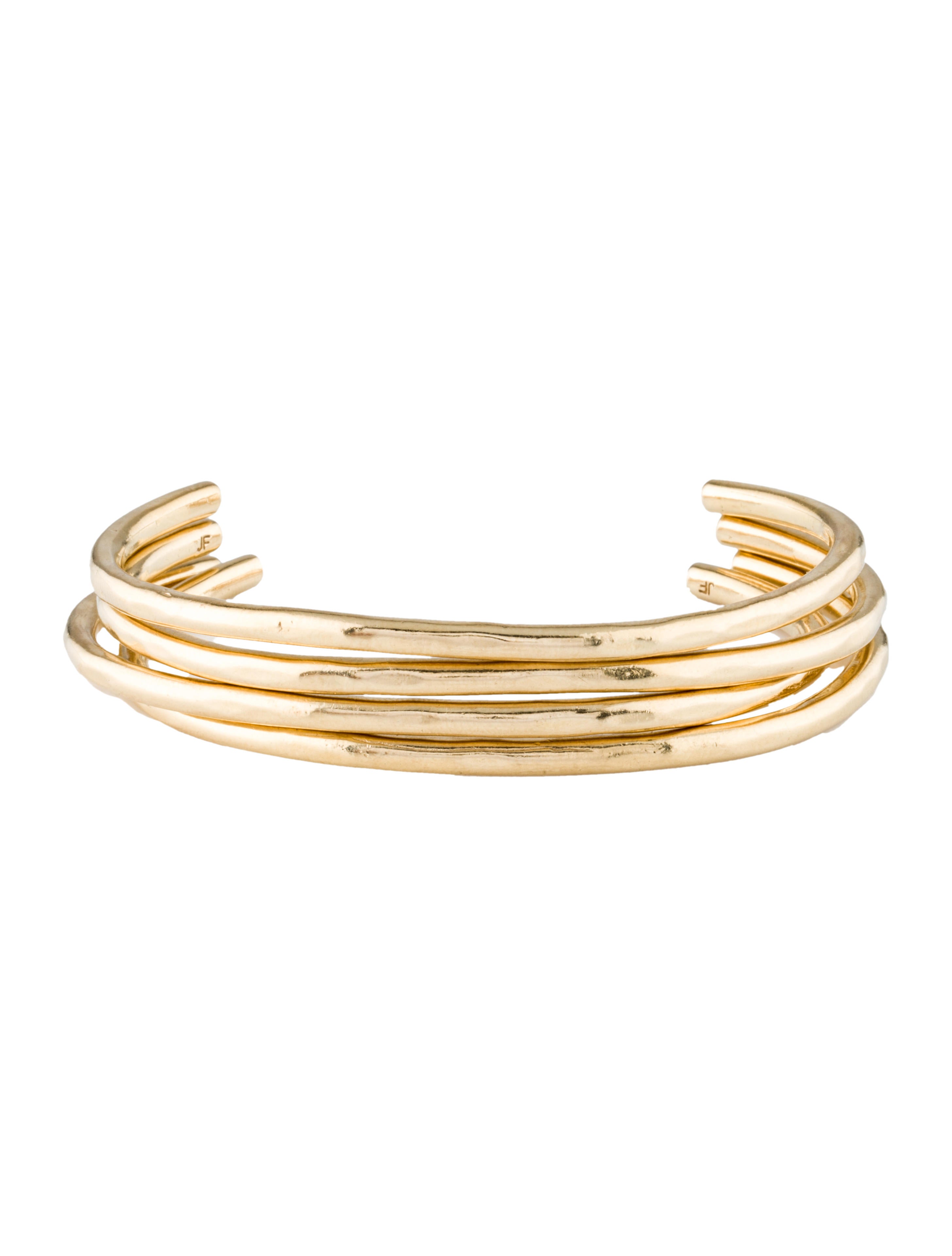 Jennifer Fisher Set of 14K Gold Open Bangle Bracelets