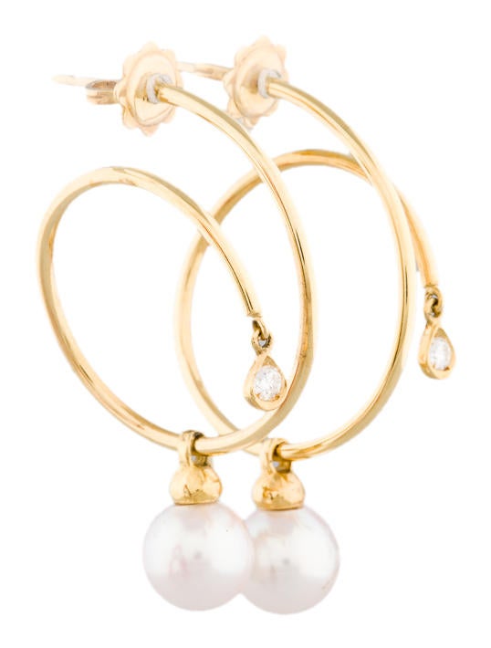 Gold and Pearl Earrings Earrings FJE10133 The RealReal