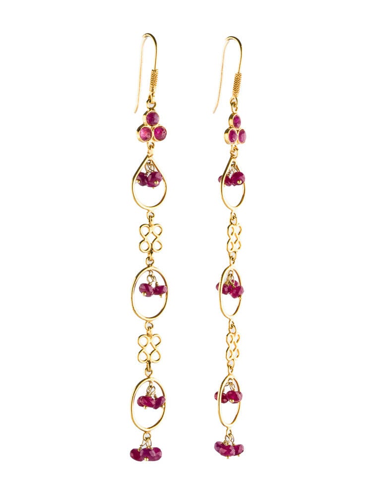 Ruby earrings drop Clearance