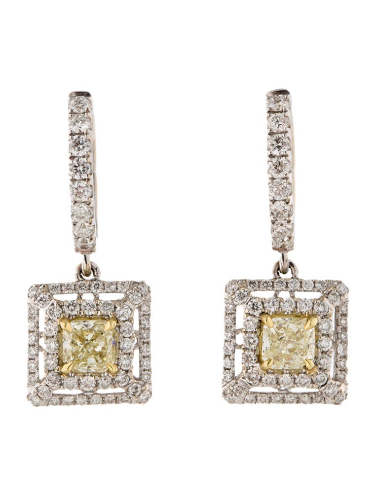 1.72ctw Yellow Diamond Drop Earrings Earrings FJE20920 The RealReal
