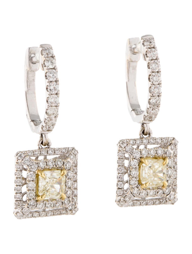 1.72ctw Yellow Diamond Drop Earrings Earrings FJE20920 The RealReal