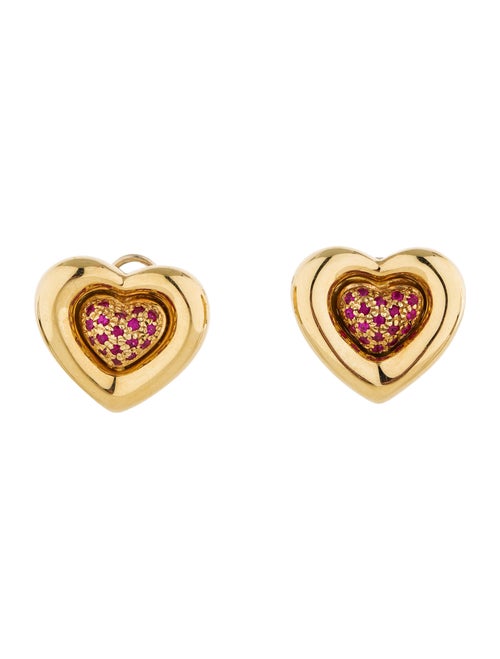 Ruby Heart Earrings