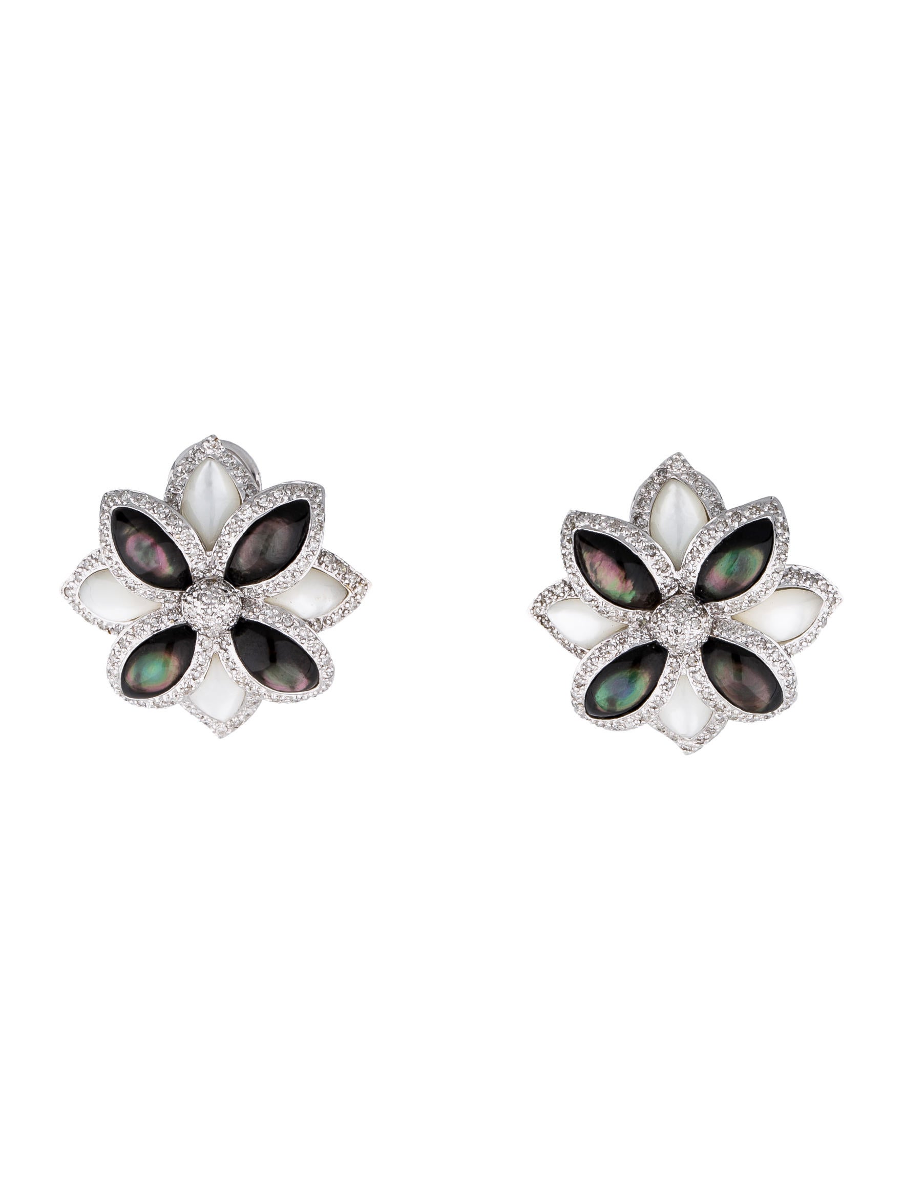 Mother of Pearl and Diamond ClipOn Earrings Earrings FJE24617