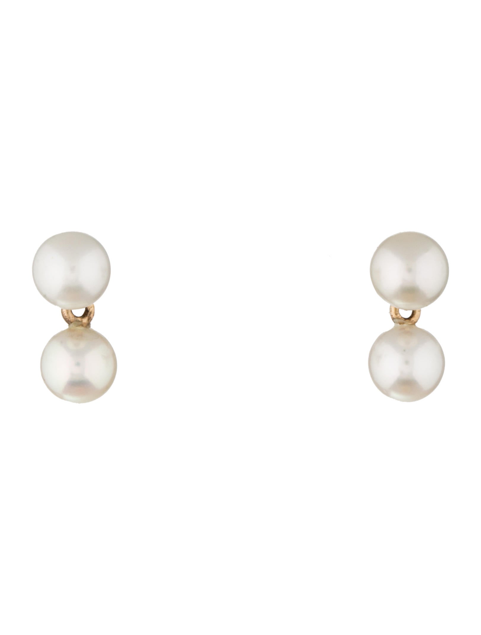 Double Pearl Drop Earrings