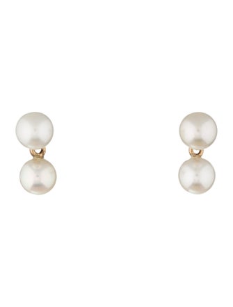 Double Pearl Drop Earrings