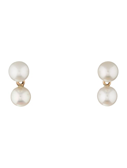 Double Pearl Drop Earrings