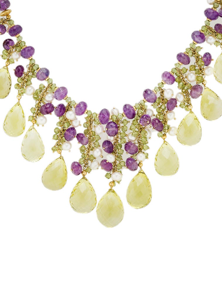 Peridot Amethyst and Pearl Necklace Necklaces FJN10171 The RealReal