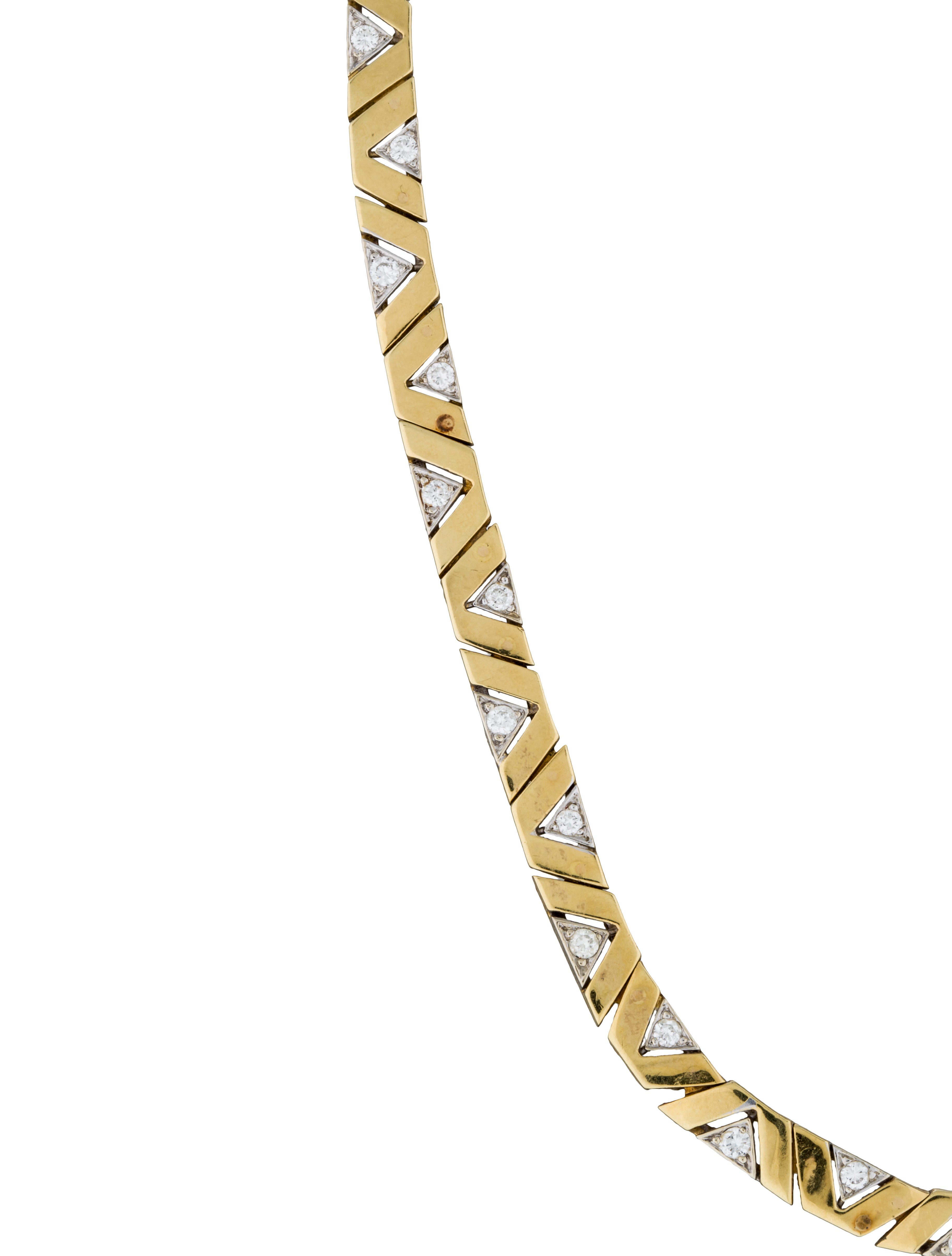 14K Gold & Diamond Zig Zag Necklace Necklaces FJN24683 The RealReal