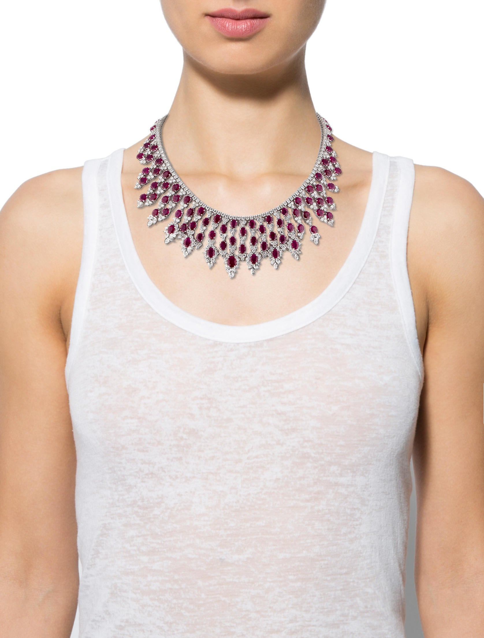 Ruby and Diamond Collar Necklace Necklaces FJN25318 The RealReal