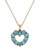 14K Blue Topaz Heart Pendant