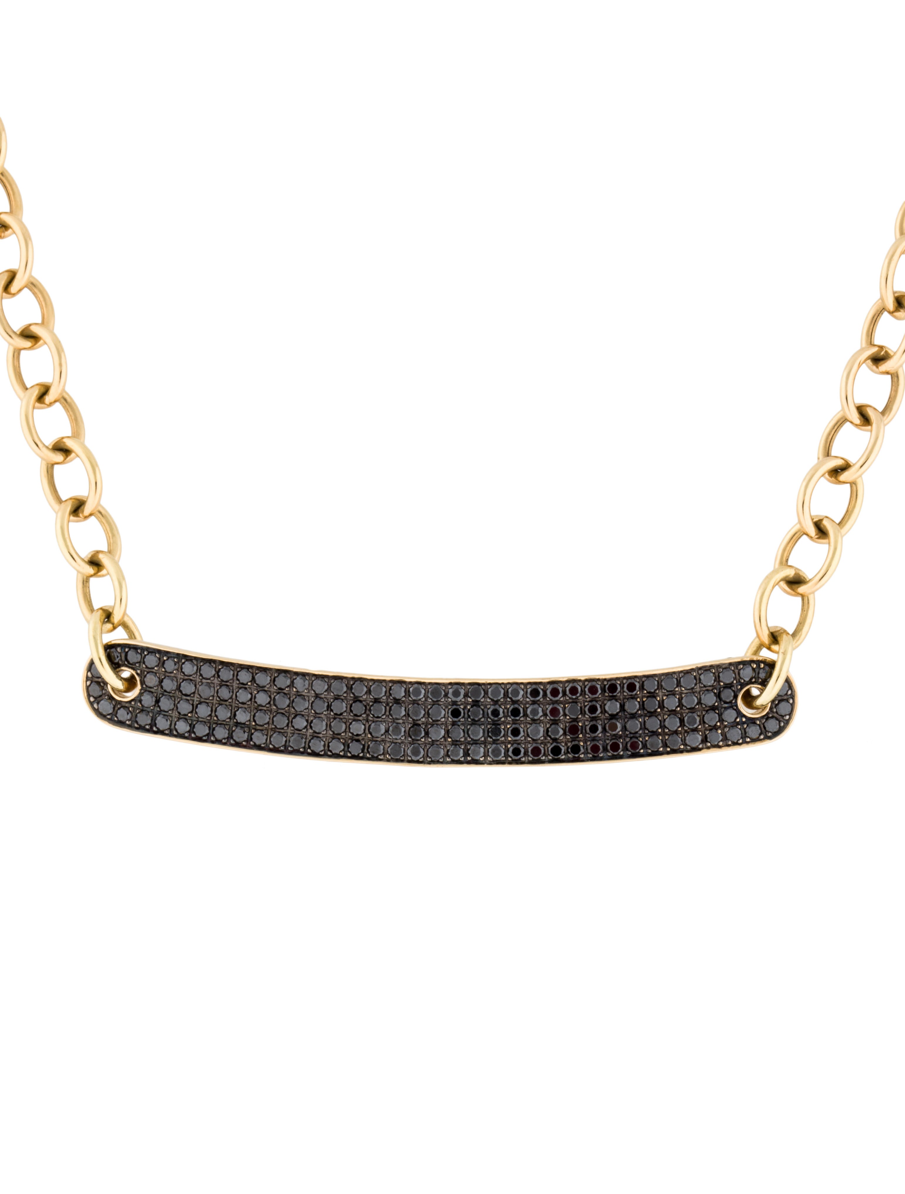 18K Black Diamond Bar Necklace Necklaces FJN26323 The RealReal