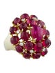 Ruby & Diamond Cluster Ring
