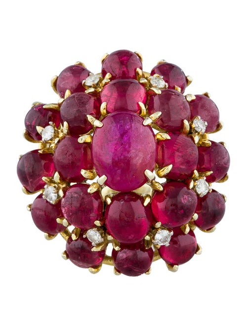 Ruby & Diamond Cluster Ring