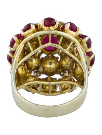 Ruby & Diamond Cluster Ring