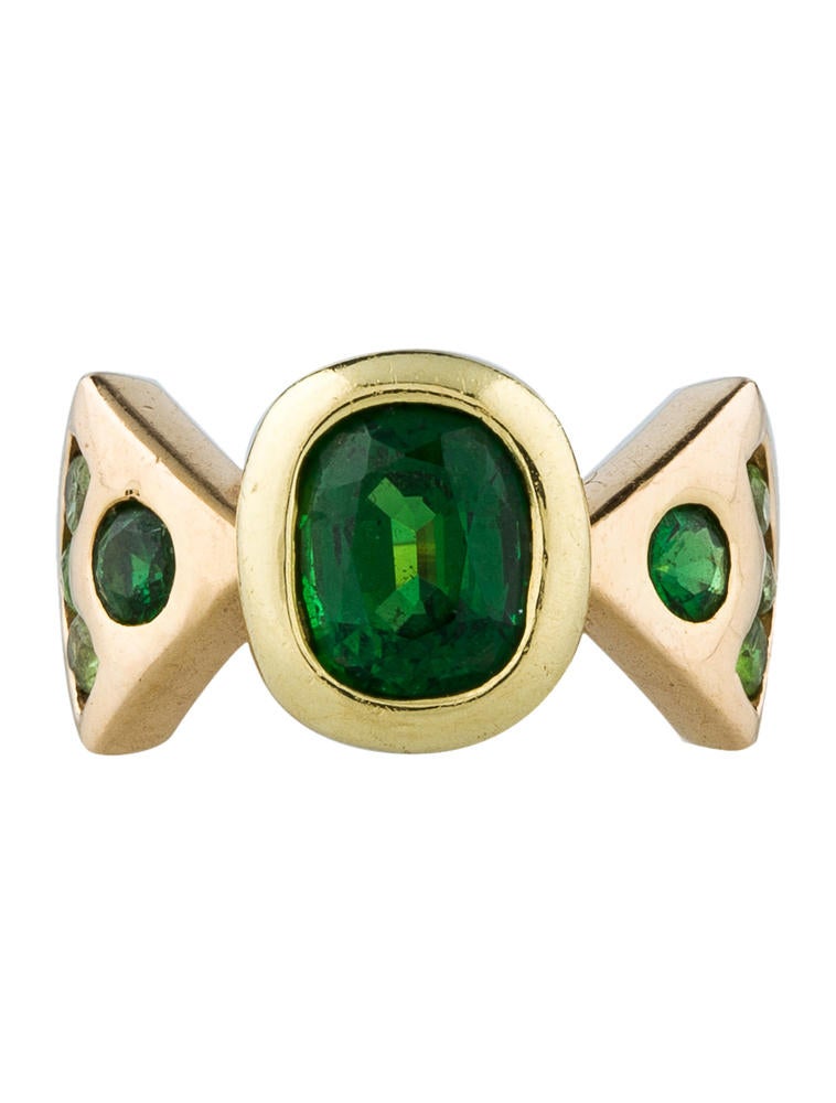 2.48ctw Tsavorite Garnet & Peridot Geometric Ring - Rings ...