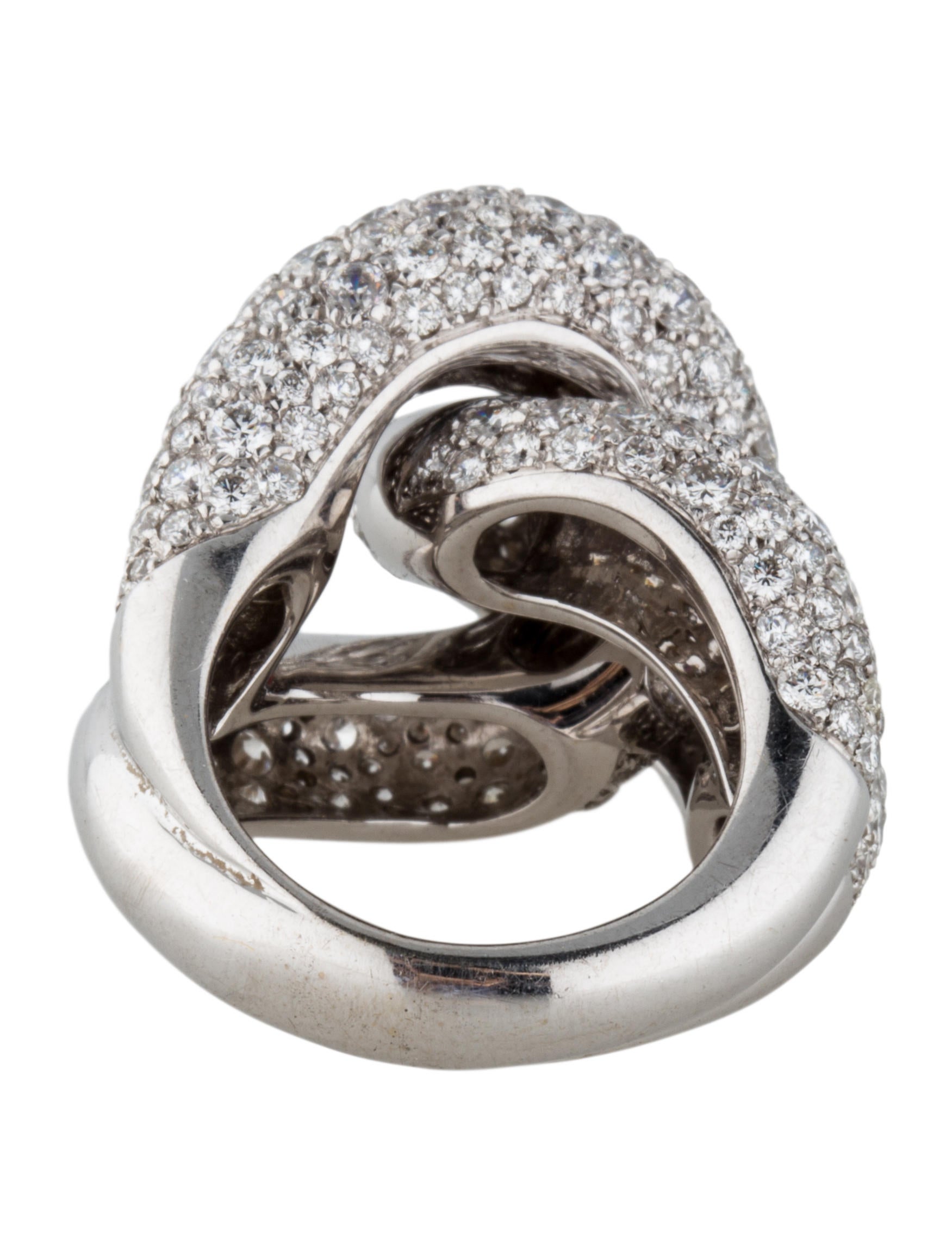 18K Pavé Interlocking Diamond Ring Rings FJR28181 The RealReal