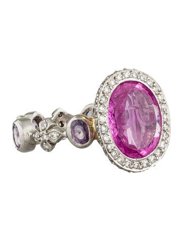 Platinum Sapphire Intaglio Ring