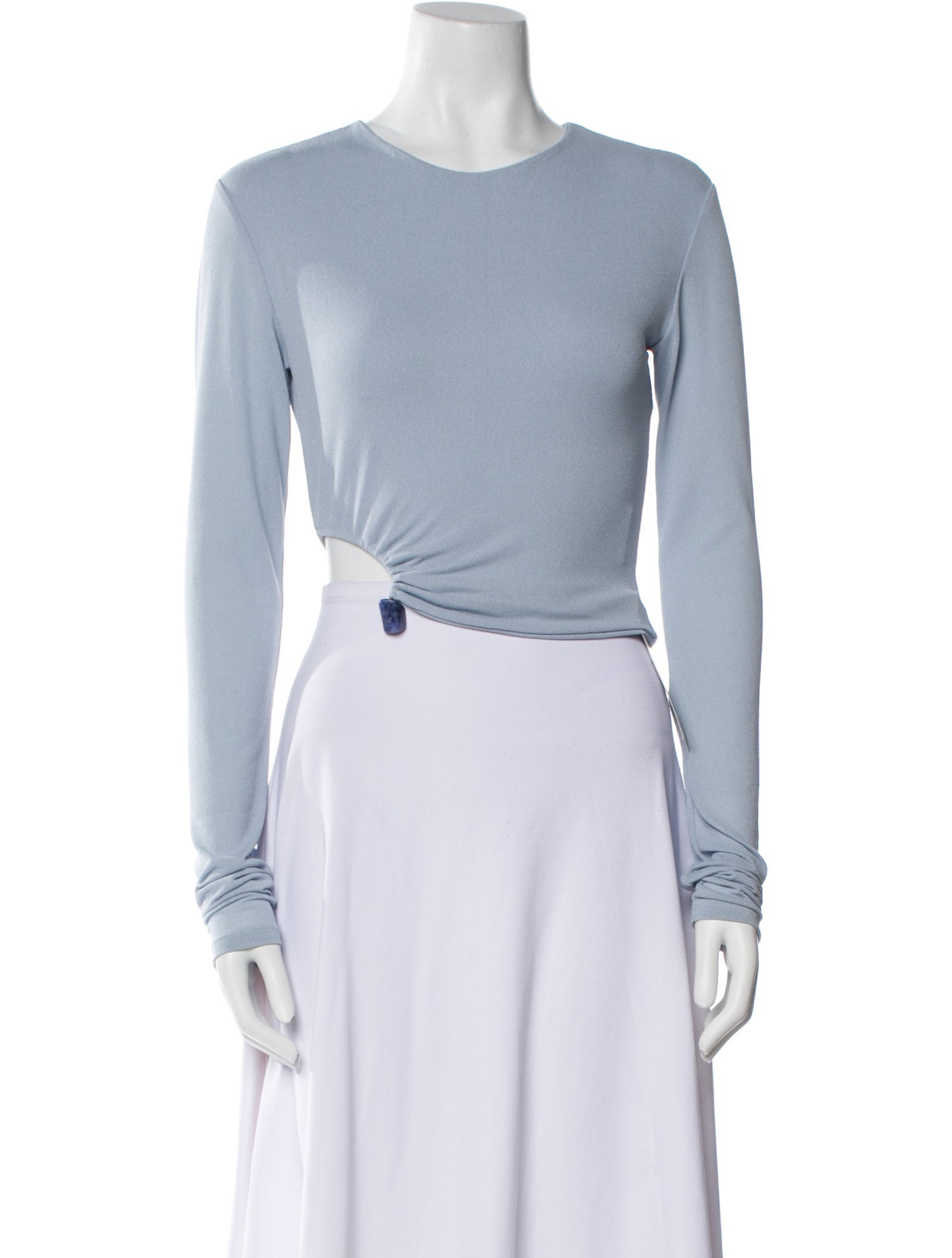 Jade Cropper Crew Neck Long Sleeve Crop Top