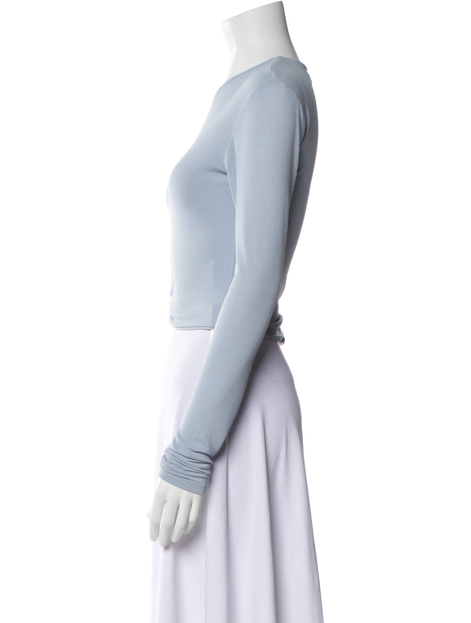 Jade Cropper Crew Neck Long Sleeve Crop Top